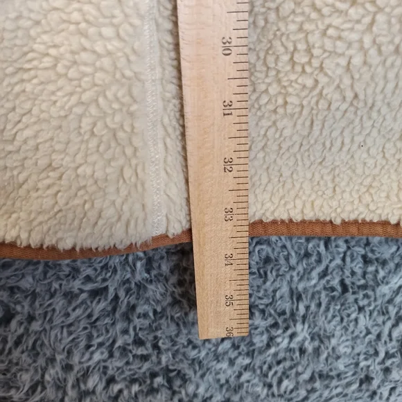 Madewell Women Sherpa Jacket cocoon Coat XSmall Cream Brown Teddy Long - Picture 10 of 12